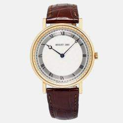 Breguet Classique 5967 Manual Winding Silver 18K Yellow Gold Men's Wristwatch 41 mm
