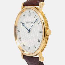 Breguet Classique 5967 Manual Winding Silver 18K Yellow Gold Men's Wristwatch 41 mm