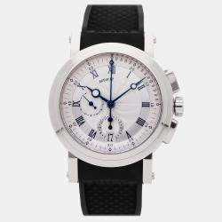 Breguet Marine Chronograph 5827BB/12/9Z8 Automatic Silver 18k White Gold Men's Wristwatch 42 mm