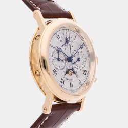 Pre Owned Pre-Owned Breguet Perpetual Calendar Chronograph 5617  Silver Manual Winding 18k Yellow Gold  Men's Wristwatch 35 mm