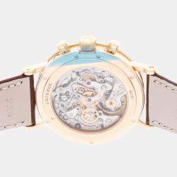 Pre Owned Pre-Owned Breguet Perpetual Calendar Chronograph 5617  Silver Manual Winding 18k Yellow Gold  Men's Wristwatch 35 mm