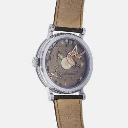 Pre Owned Breguet Tradition 7057BB-G9-9W6 Manual Winding Black Dial 18k White Gold Men's Wristwatch 40 mm