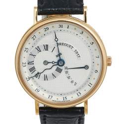 Breguet White 18k Rose Gold Alligator Classique Grande Reserve REF.3680 Men's Wristwatch 36 mm