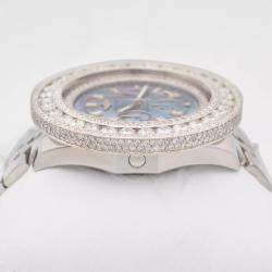 Breitling Customised Pearl 11.60CT Diamond Stainless Steel Bentley A25362 Automatic Men's Wristwatch 48mm