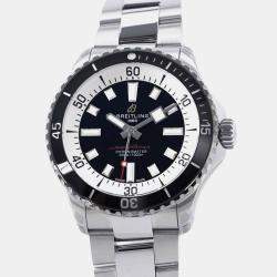Breitling Black Stainless Steel Superocean Automatic Men's Wristwatch 42 mm