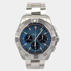Pre Owned Breitling Super Avenger EB0148101C1E1 Automatic Blue Stainless Steel Men’s Wristwatch 46 mm