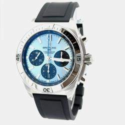 Pre Owned ساعة يد رجالية بريتلينج كرونومات B01 PB0134101C1S1 أوتوماتيكية بلاتينوم أزرق جليدي 42 مم
