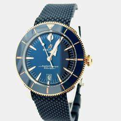 Pre Owned Breitling Superocean Heritage B31 UB3112161C1S1 Automatic Blue Stainless Steel and Rose Gold Men's Wristwatch 44mm