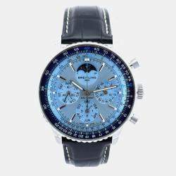مملوكة مسبقًا Breitling Navitimer B19 Chronograph Perpetual Calendar PB1920251C1P1 Automatic Ice Blue Platinum Men's Wristwatch 43mm