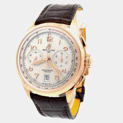 Pre Owned Breitling Premier B01 Chronograph 42 RB0145371G1P1 Automatic Champagne Rose Gold Men's Wristwatch 42mm