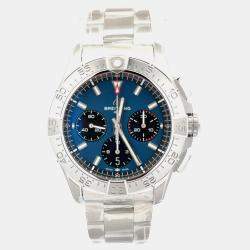 Pre Owned ساعة يد رجالية بريتلينغ أفينجر B01 كرونوجراف 42 AB0146101C1A1 أوتوماتيك زرقاء ستانلس ستيل 42 مم