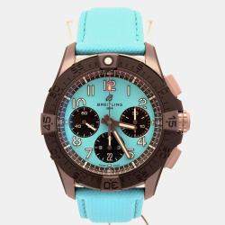 Pre Owned Breitling Avenger B01 Chronograph 42 Night Mission SB0146101L1X1 Automatic Turquoise Ceramic Men's Wristwatch 42mm