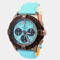 Pre Owned Breitling Avenger B01 Chronograph 42 Night Mission SB0146101L1X1 Automatic Turquoise Ceramic Men's Wristwatch 42mm