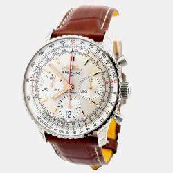 Pre Owned Breitling Navitimer 1 B01 AB0139211G1P1 Silver Stainless Steel Automatic Men's Wristwatch 41mm