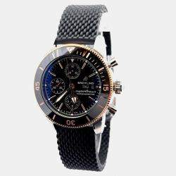 Pre Owned Breitling Superocean Heritage II U13313121B1S1 Black 18K Yellow Gold, Stainless Steel Automatic Men's Wristwatch 44mm