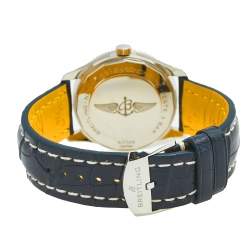 Breitling Blue Stainless Steel Crocodile Skin Leather Navitimer A17326161C1P3 Men's Wristwatch 41 mm