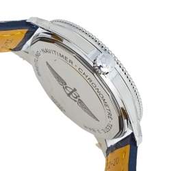 Breitling Blue Stainless Steel Crocodile Skin Leather Navitimer A17326161C1P3 Men's Wristwatch 41 mm