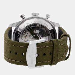 Breitling Green Stainless Steel Aviator AB01192A1L1X1 Automatic Men's Wristwatch 43 mm