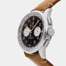Pre Owned Breitling Black Stainless Steel Premier Automatic Men's Wristwatch 42 mm