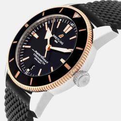 Breitling Black 18k Rose Gold Stainless Steel Superocean UB2030 Automatic Men's Wristwatch 44 mm