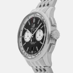 Breitling Black Stainless Steel Premier AB0118371B1A1 Automatic Men's Wristwatch 42 mm