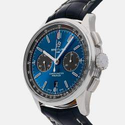Breitling Blue Stainless Steel Premier AB0118A61C1P1 Automatic Men's Wristwatch 42 mm