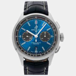 Breitling Blue Stainless Steel Premier AB0118A61C1P1 Automatic Men's Wristwatch 42 mm