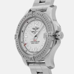 Breitling Silver Stainless Steel Colt A77388112G1A1 Quartz Men's Wristwatch 33 mm