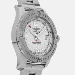 Breitling Silver Stainless Steel Colt A77388112G1A1 Quartz Men's Wristwatch 33 mm