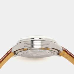 Pre Owned Breitling Blue Stainless Steel Leather Duograph AB1510171C1P1 Men's Wristwatch 42 mm