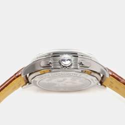 Pre Owned Breitling Blue Stainless Steel Leather Duograph AB1510171C1P1 Men's Wristwatch 42 mm