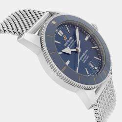 Pre Owned Breitling Blue Stainless Steel Superocean Heritage II AB2010161C1A1 Automatic Men's Wristwatch 42mm
