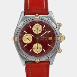 Breitling Red Stainless Steel Chronomat  81950 Automatic  Men's Wristwatch 39mm