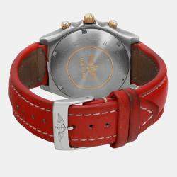 Breitling Red Stainless Steel Chronomat  81950 Automatic  Men's Wristwatch 39mm