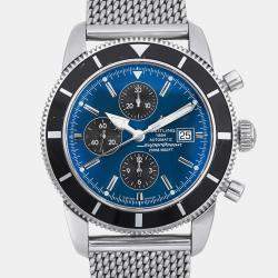 Pre Owned Breitling Blue Stainless Steel Superocean Heritage Chronograph A13320 Automatic  Men's Wristwatch 46mm