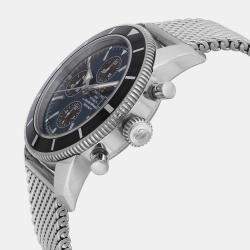Pre Owned Breitling Blue Stainless Steel Superocean Heritage Chronograph A13320 Automatic  Men's Wristwatch 46mm
