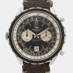 Vintage Breitling Navitimer Chrono-Matic Black And White Dial Men's Watch 1806 47 mm