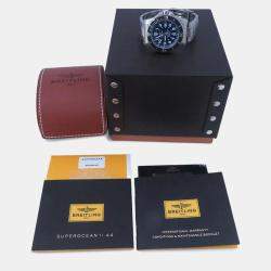 Breitling Blue Stainless Steel Superocean II Automatic Men's Wristwatch 44 mm