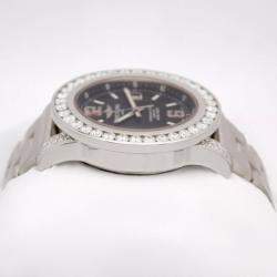 Breitling Customised Silver 8.75CT Diamond Stainless Steel Colt 44 A74387 Quartz Men's Wristwatch 44mm