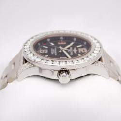 Breitling Customised Silver 8.75CT Diamond Stainless Steel Colt 44 A74387 Quartz Men's Wristwatch 44mm