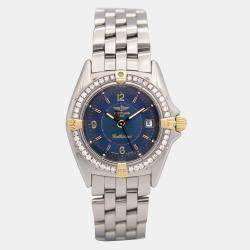 Breitling Customised Blue 0.50CT Diamond Stainless Steel Callistino B52045 Quartz Women's Wristwatch 28mm