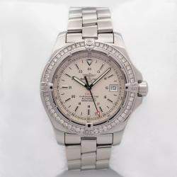 Breitling Customised White 0.90CT Diamond Stainless Steel Colt A17380 Automatic Men's Wristwatch 41mm