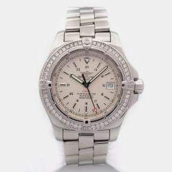 Breitling Customised White 0.90CT Diamond Stainless Steel Colt A17380 Automatic Men's Wristwatch 41mm