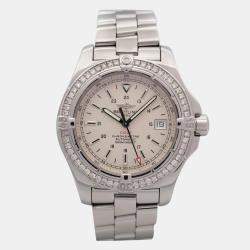Breitling Customised White 0.90CT Diamond Stainless Steel Colt A17380 Automatic Men's Wristwatch 41mm