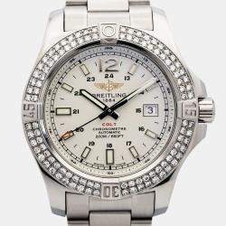 Breitling Customised White 1.90CT Diamond Stainless Steel Colt A17388 Automatic Men's Wristwatch 44mm