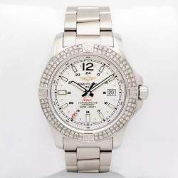 Breitling Customised White 1.90CT Diamond Stainless Steel Colt A17388 Automatic Men's Wristwatch 44mm