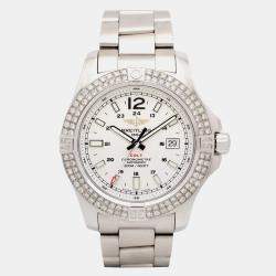 Breitling Customised White 1.90CT Diamond Stainless Steel Colt A17388 Automatic Men's Wristwatch 44mm