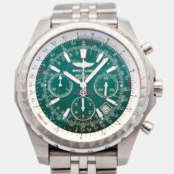 Breitling Green Stainless Steel Bentley A25363 Automatic Men's Wristwatch 48mm