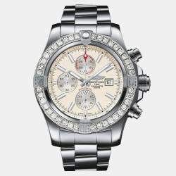 Breitling Customised Silver Diamond Stainless Steel style A1337111 Automatic Men's Wristwatch 48mm