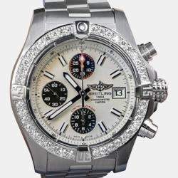 Breitling Customised Cream Diamond Stainless Steel Avenger II A13381 Automatic Men's Wristwatch 43mm